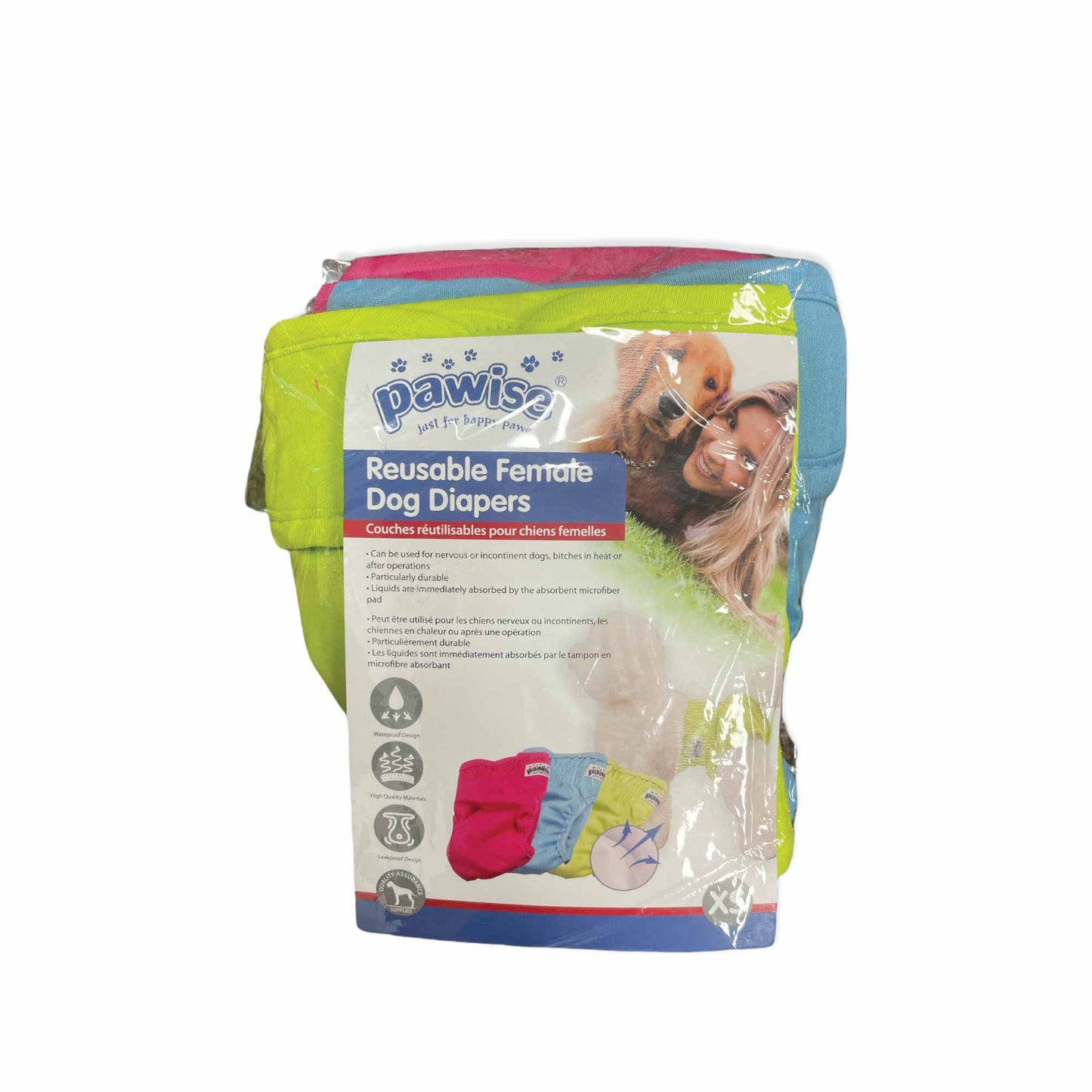 3 Pck Reusable Female Dog Diapers Puppy Nappy Eco Washable Period Incontinence Heat-5