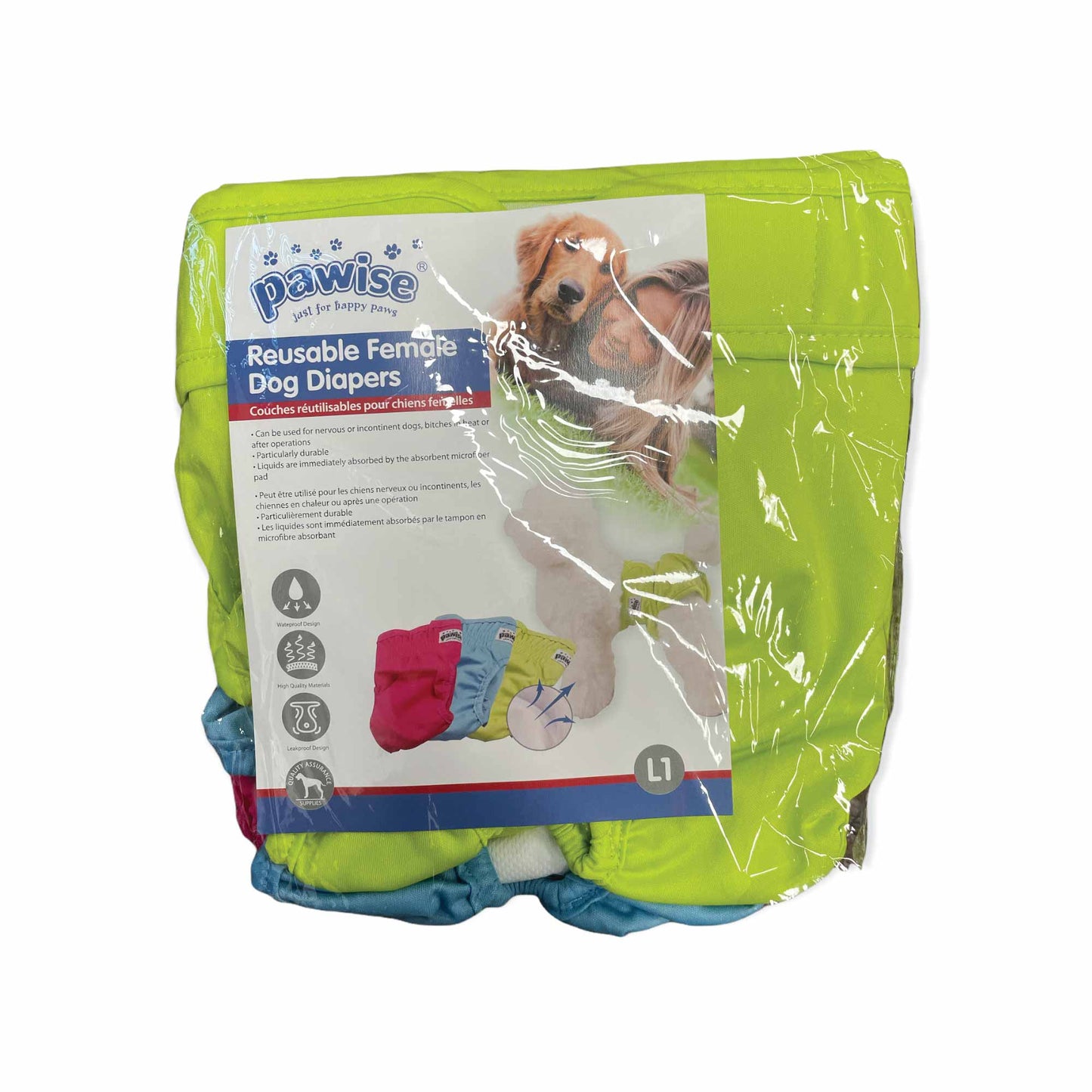 3 Pck Reusable Female Dog Diapers Puppy Nappy Eco Washable Period Incontinence Heat-7