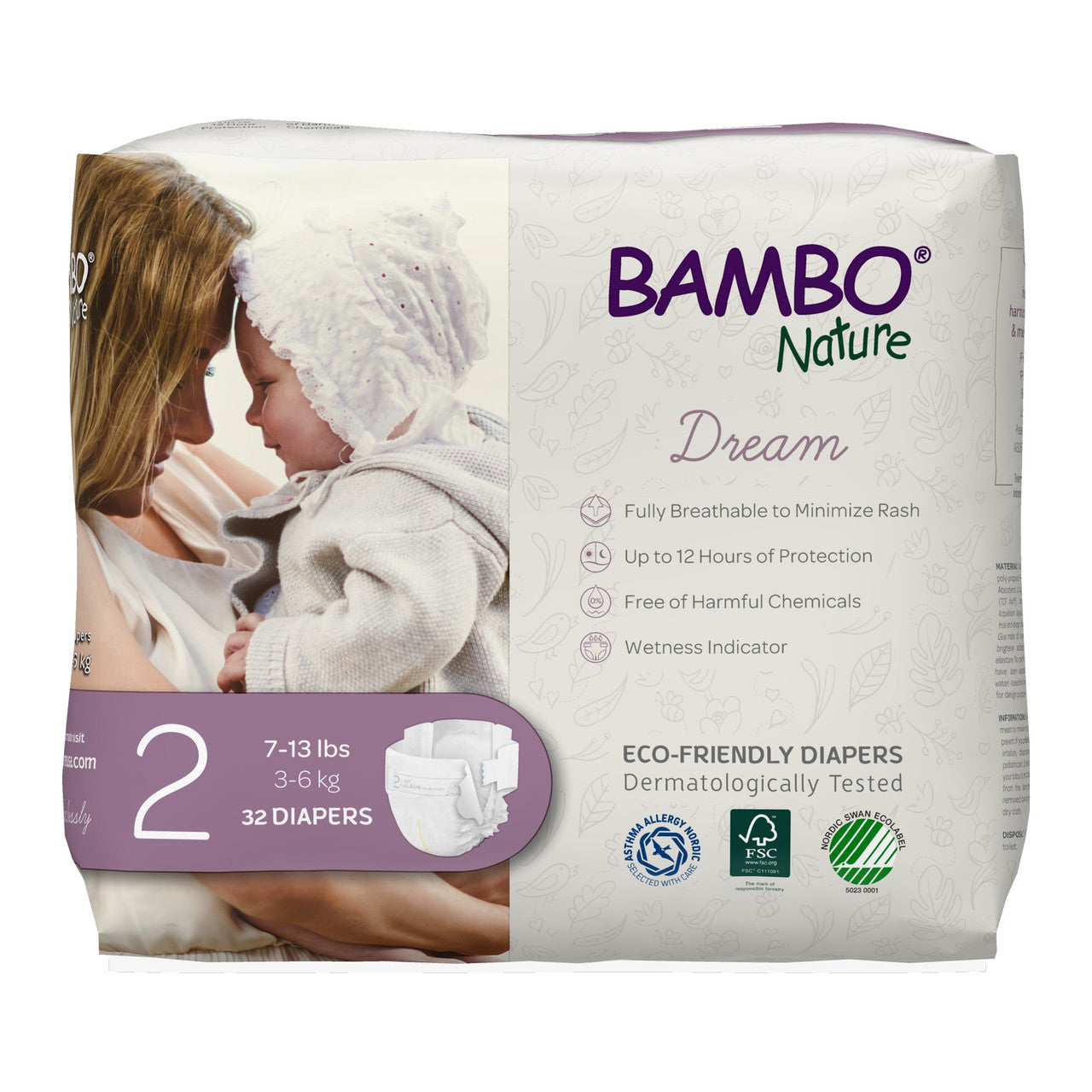 BMBNAT DIAPERS SIZE 2 ( 6 X 32 OZ )-0